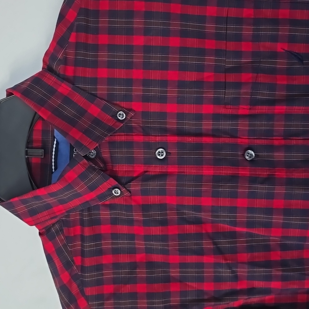 Men's Nautica Red and Black Plaid Shirt